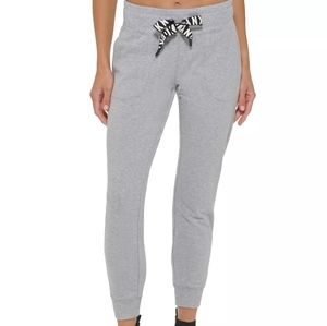 NWT DKNY Women's Logo Drawstring Jogger Sweatpants Grey Size M Medium
